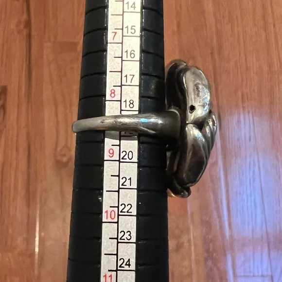 Vintage Sterling Silver 3D Rose Ring - Picture 7 of 7